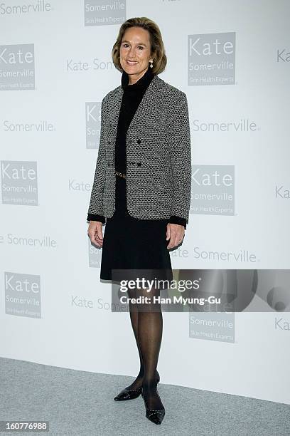 Michelle Taylor, CEO of Kate Somerville Skincare attends the Kate Somerville Skin Care launching at Park Hyatt Hotel on February 5, 2013 in Seoul,...