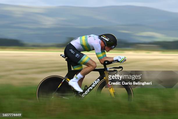 Rohan Dennis of Australia sprints during the Men Elite Individual Time Trial a 47.8km race from Stirling to Stirling at the 96th UCI Cycling World...