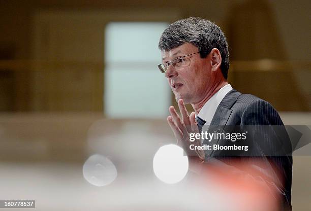 Thorsten Heins, chief executive officer of BlackBerry, speaks during an event at the Empire Club of Canada in Toronto, Ontario, Canada, on Tuesday,...