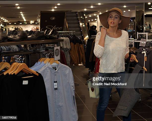 Lydia Bright gives the couple from "The Undateables" a makeover at New Look, Oxford St on February 5, 2013 in London, England.