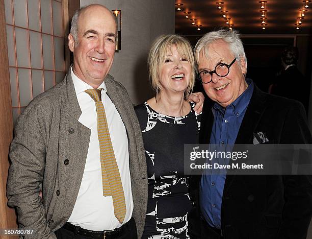Charles Saumarez Smith, Julia Somerville and Jeremy Dixon attend a reception hosted by Sir David Chipperfield to celebrate the awarding of the RIBA...