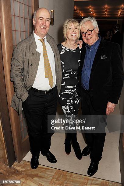 Charles Saumarez Smith, Julia Somerville and Jeremy Dixon attend a reception hosted by Sir David Chipperfield to celebrate the awarding of the RIBA...