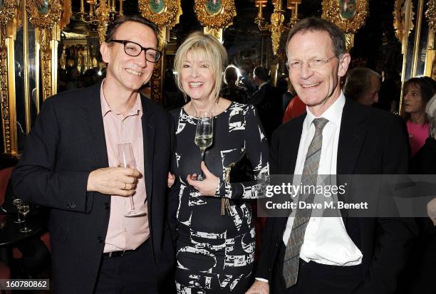 Guest, Julia Somerville and Sir Nicholas Serota attend a reception hosted by Sir David Chipperfield to celebrate the awarding of the RIBA Royal Gold...