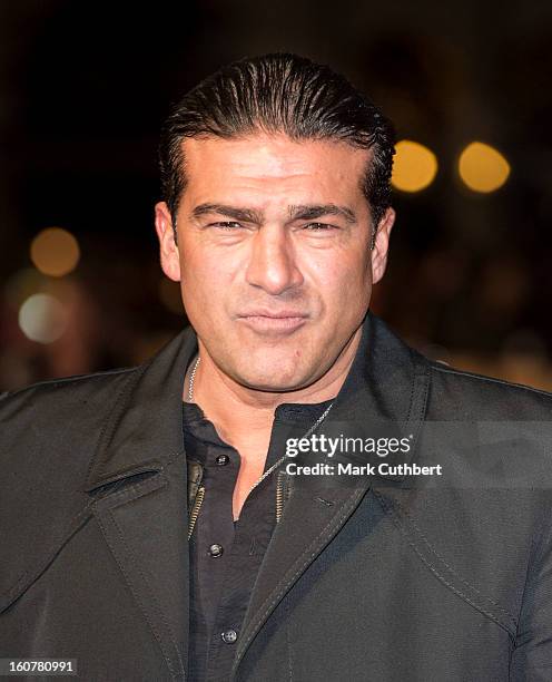 Tamer Hassan attends the UK premiere of "Run For Your Wife" at Odeon Leicester Square on February 5, 2013 in London, England.