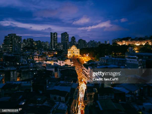 ruins of st. paul's: a captivating glimpse into macau's historic legacy, macau, china - macao fotografías e imágenes de stock