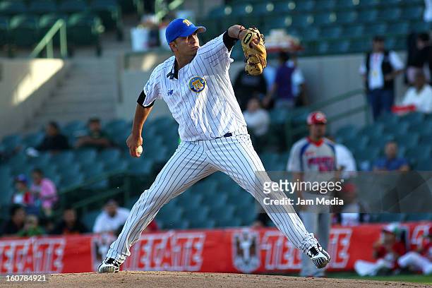 Yeiper Castillo of Venezuela in action during a match between Puerto Rico and Venezuela as part of the Caribbean Series 2013 at Sonora Stadium on...