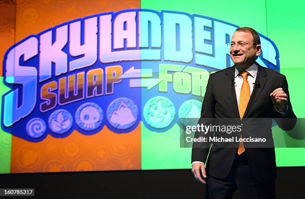 Chairman and CEO of Toys "R" Us, Inc Jerry Storch speaks as Activision Reveals Innovative Skylanders SWAP Force at Toy Fair Event at NASDAQ...