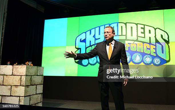 Chairman and CEO of Toys "R" Us, Inc Jerry Storch speaks as Activision Reveals Innovative Skylanders SWAP Force at Toy Fair Event at NASDAQ...
