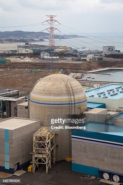 The No. 2 reactor building stands at Korea Hydro & Nuclear Power Co.'s Shin-Kori nuclear power plant in Ulsan, South Korea, on Tuesday, Feb. 5, 2013....