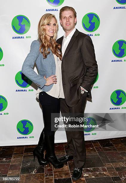 Lara Yunaska and Eric Trump attends Animal AID One Year Anniversary Celebration at Thomson Hotel LES on February 5, 2013 in New York City.