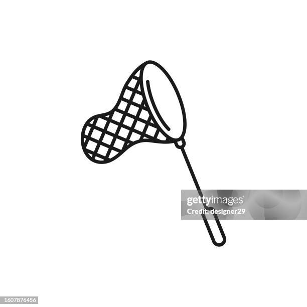 butterfly net icon. - butterfly net stock illustrations