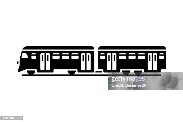 train icon vector design. - underground station platform stock illustrations