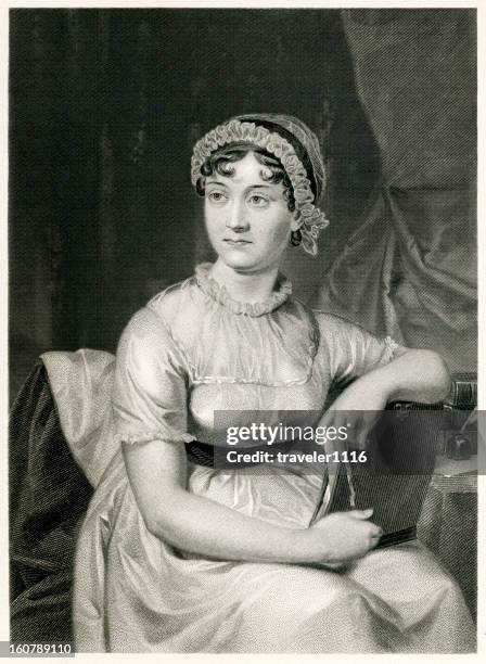 jane austen - celebrity illustration stock illustrations