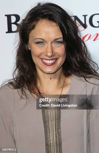 Actress Deanna Russo attends the premiere of "Burning Love" Season 2 at the Paramount Theater on the Paramount Studios lot on February 5, 2013 in...
