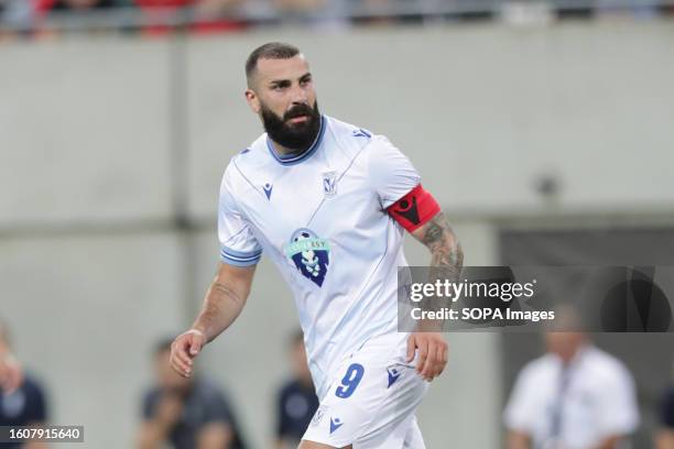 Mikael Ishak of Lech Poznan seen in action during the UEFA Europa Conference League 3rd qualifying round second leg match between FC Spartak Trnava...