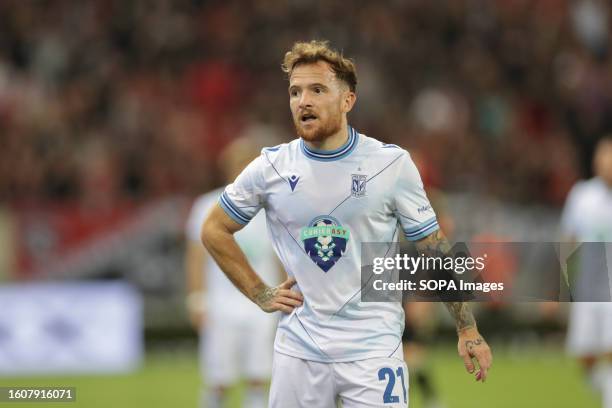 Dino Hotic of Lech Poznan seen during the UEFA Europa Conference League 3rd qualifying round second leg match between FC Spartak Trnava and Lech...