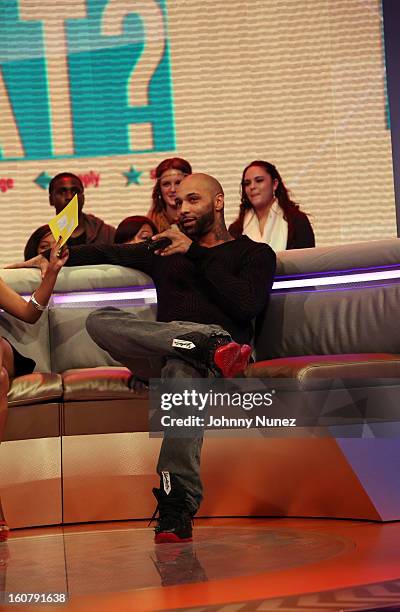 Joe Budden visits BET's "106 & Park" at BET Studios on February 5, 2013 in New York City.