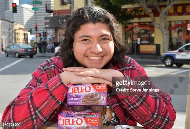 Crowd is served JELL-O pudding for the JELL-O Make The Taste of Defeat Sweet on February 5, 2013 in San Francisco, California.