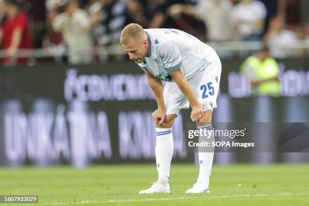 Filip Dagerstal of Lech Poznan seen during the UEFA Europa Conference League 3rd qualifying round second leg match between FC Spartak Trnava and Lech...
