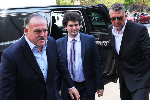 Former FTX CEO Sam Bankman-Fried arrives for a bail hearing at Manhattan Federal Court on August 11, 2023 in New York City. Federal prosecutors are...
