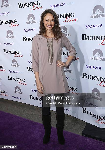 Actress Deanna Russo attends the "Burning Love" Season 2 Los Angeles Premiere at Paramount Theater on the Paramount Studios lot on February 5, 2013...