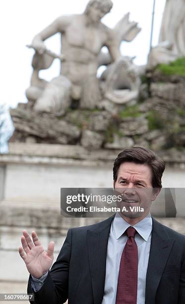 Mark Wahlberg attends 'Broken City' Rome Photocall at Piazza Del Popolo on February 6, 2013 in Rome, Italy.