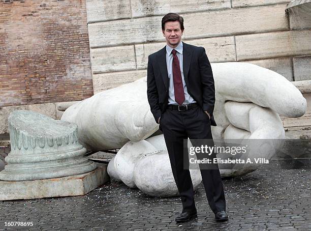 Mark Wahlberg attends 'Broken City' Rome Photocall at Piazza Del Popolo on February 6, 2013 in Rome, Italy.