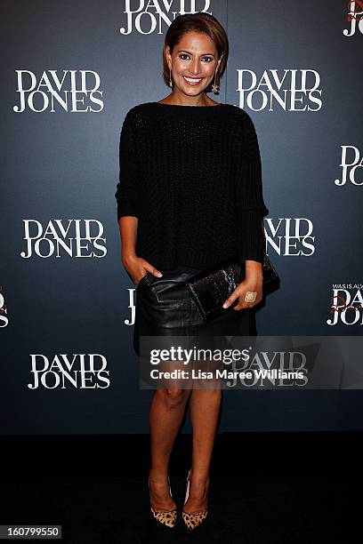 Sally Obermeder arrives at the David Jones A/W 2013 Season Launch at David Jones Castlereagh Street on February 6, 2013 in Sydney, Australia.