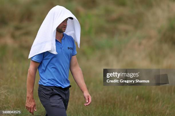 Thomas Detry of Belgium walks from the 10th tee during the second round of the FedEx St. Jude Championship at TPC Southwind on August 11, 2023 in...