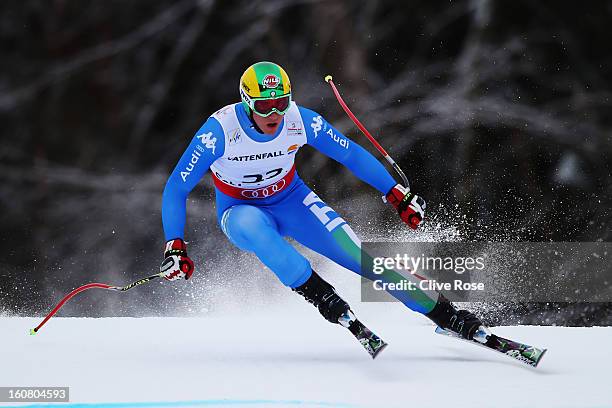 Siegmar Klotz of Italy competes in the Men's Super G event during the Alpine FIS Ski World Championships on February 6, 2013 in Schladming, Austria.