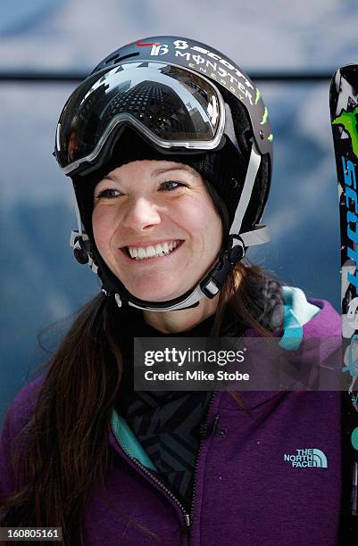 Team USA 2014 Olympic hopeful Keri Herman looks on during the Today Show One Year Out To Sochi 2014 Winter Olympics celebration at NBC's TODAY Show...