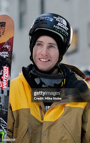 Team USA 2014 Olympic hopefuls Tom Wallisch looks on during the Today Show One Year Out To Sochi 2014 Winter Olympics celebration at NBC's TODAY Show...