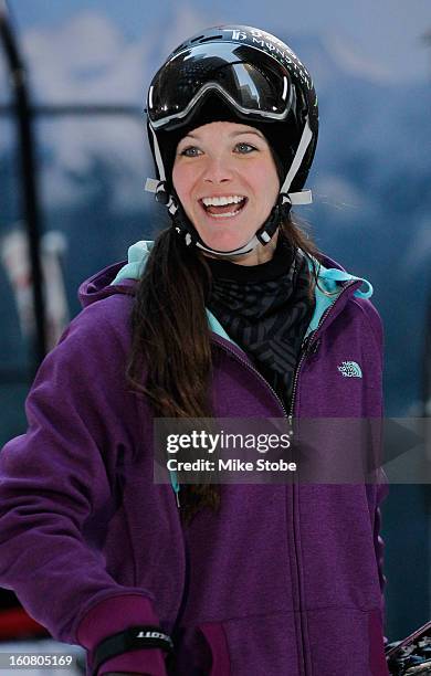 Team USA 2014 Olympic hopeful Keri Herman looks on during the Today Show One Year Out To Sochi 2014 Winter Olympics celebration at NBC's TODAY Show...