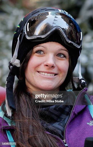 Team USA 2014 Olympic hopeful Keri Herman looks on during the Today Show One Year Out To Sochi 2014 Winter Olympics celebration at NBC's TODAY Show...