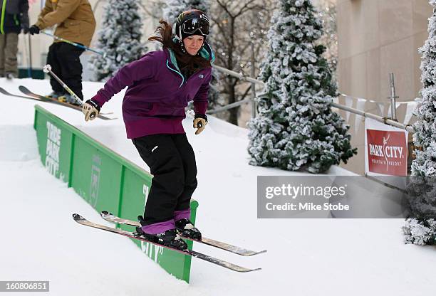 Team USA 2014 Olympic hopeful Keri Herman demonstrated slopestyle skiing during the Today Show One Year Out To Sochi 2014 Winter Olympics celebration...