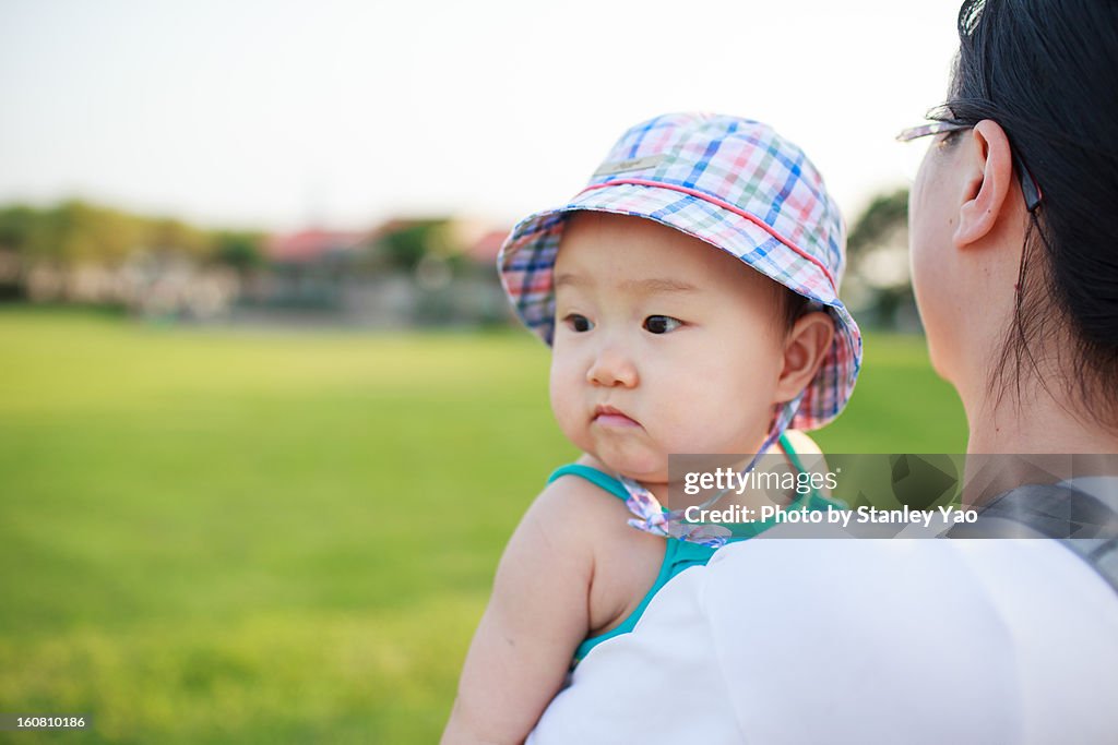 Baby girl wearing hat
