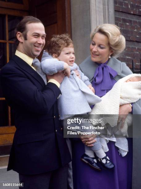 Prince and Princess Michael of Kent with their son Lord Frederick Windsor and newborn daughter Lady Gabriella Windsor at St Mary's Hospital in London...