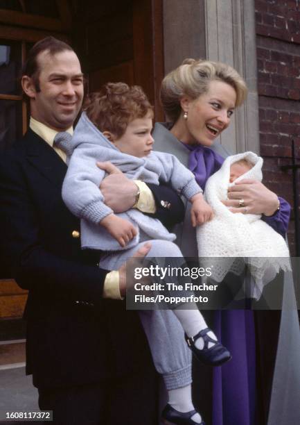 Prince and Princess Michael of Kent with their son Lord Frederick Windsor and newborn daughter Lady Gabriella Windsor at St Mary's Hospital in London...