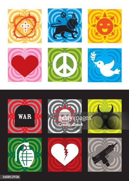 war & peace icons - imperialism stock illustrations