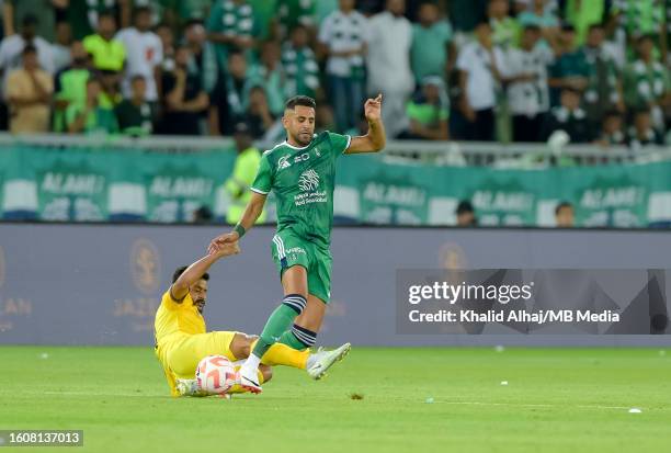 Al-Ahli's Riyad Mahrez during AL Ahli Saudi vs AL Hazem FC in Saudi Arabian Pro League on August 11, 2023 in Jeddah, Saudi Arabia.