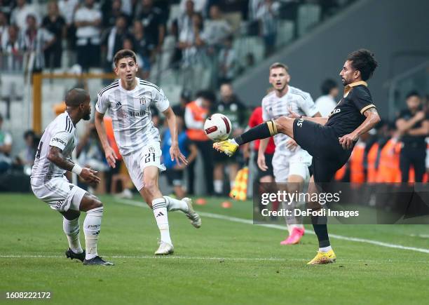 Kenny Saief of Neftci Baku PFK controls the ball during the UEFA Europa League Third Qualifying Round Second Leg match between Besiktas and Neftci...