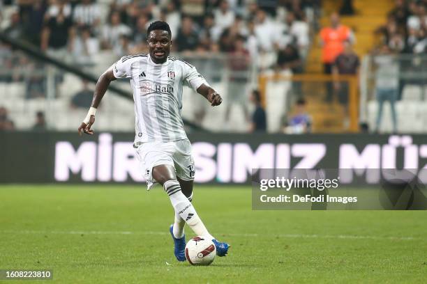 Daniel Amartey of Besiktas controls the ball during the UEFA Europa League Third Qualifying Round Second Leg match between Besiktas and Neftci Baku...