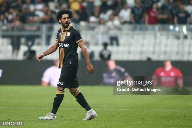 Ataa Jaber of Neftci Baku PFK looks on during the UEFA Europa League Third Qualifying Round Second Leg match between Besiktas and Neftci Baku PFK on...