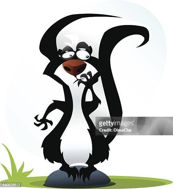 stockillustraties, clipart, cartoons en iconen met funny skunk - funny skunk