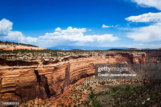 fallen rock in ute canyon at colorado national monument in colorado, united states - colorado national monument stockfoto's en -beelden