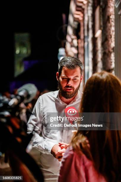 Mate Rimac makes a statement to the media during event organized by Rimac Group and Europa Park held in Hvar on Hvar Island, Croatia on August 10,...