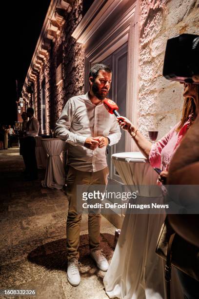 Mate Rimac makes a statement to the media during event organized by Rimac Group and Europa Park held in Hvar on Hvar Island, Croatia on August 10,...