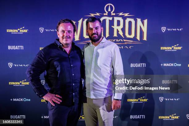 Michael Mack and Mate Rimac during event organized by Rimac Group and Europa Park held in Hvar on Hvar Island, Croatia on August 10, 2023. Rimac...