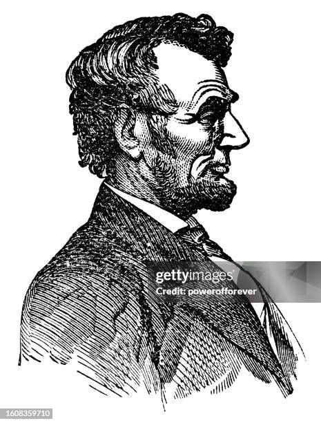 präsident abraham lincoln - 19. jahrhundert - sezessionskrieg stock-grafiken, -clipart, -cartoons und -symbole