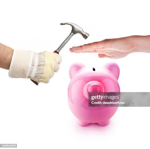 piggy bank protection - berater business stockfoto's en -beelden